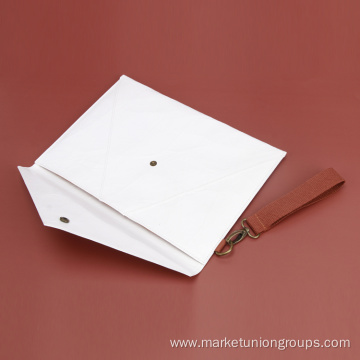 Vintage Kraft Envelop Handbag White Slim Paper Clutch Bag